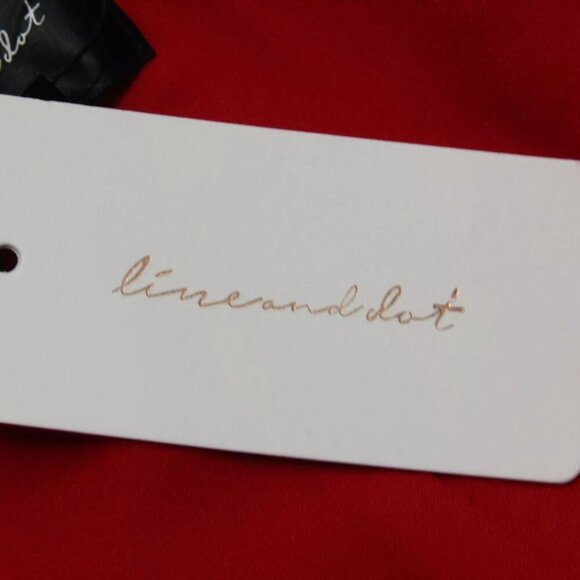 NEW LINE AND DOT Mini Dress Scarlet Red Size S Penni Off The Shoulder Ruffle - Picture 8 of 9